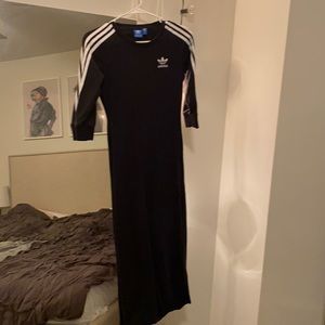 Adidas midi bodycon dress black size xs worn once